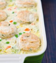 Chicken Pot Pie with Cream Cheese and Chive Biscuits