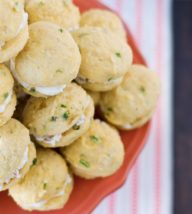 Jalapeño Cornbread Whoopie Pies with Goat Cheese and Bacon Filling