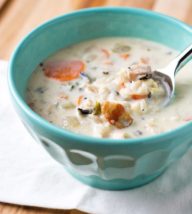 Creamy Chicken and Wild Rice Soup with Bacon