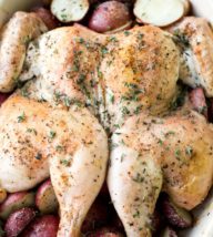 Spatchcocked Roasted Chicken with Lemon and Thyme