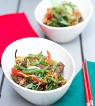 Beef and Broccolini Stir Fry with Rice Noodles