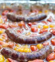 Grilled Sausages with Tomatoes