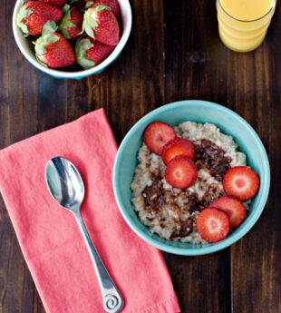 Steel Cut Oats with Nutella and Strawberries