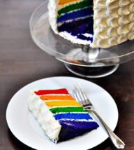 Vanilla Bean Rainbow Layer Cake with Vanilla Bean Frosting