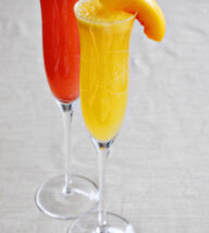 Strawberry and Peach Bellinis
