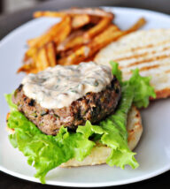 Spicy Poblano Burgers with Chipotle Cream