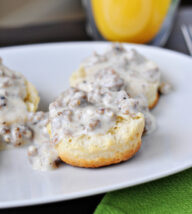 Cream Biscuits and Sausage Gravy