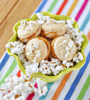 Salted Popcorn Caramel Macarons