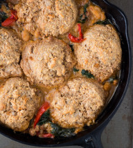 Sausage and Cannellini Bean Cobbler