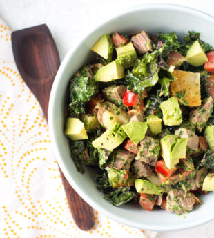 Grilled Steak and Kale Salad with Chimichurri Dressing