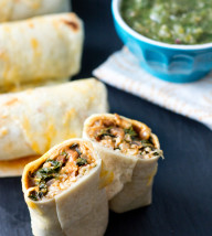 Pinto Bean and Swiss Chard Baked Burritos