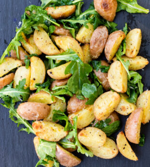 Roasted Potatoes with Arugula and Parmesan